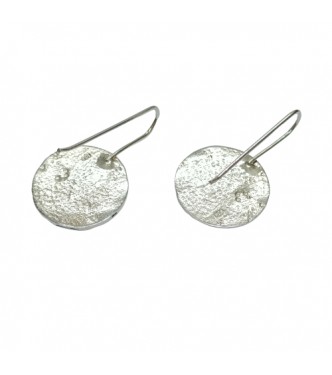 E000921 Genuine Sterling Silver Stylish Earrings On Hooks Solid Stamped 925 Handmade